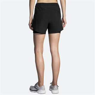 Black 2-in-1 sports shorts by Brooks for women