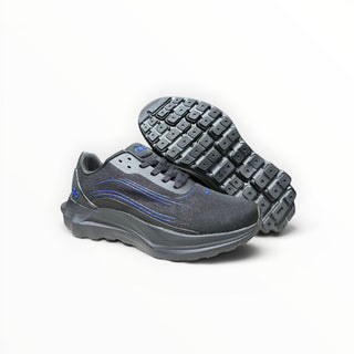FWSports Shoes Alo Runner womens black and blue lightweight low-top sneakers with cushioned midsoles and textured outsoles