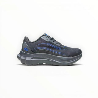 FWSports Shoes Alo Runner black and blue lightweight low-top sneakers with cushioned midsole and breathable upper
