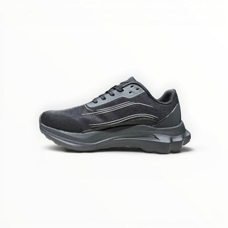 FWSports Shoes Alo Runner men's black and grey lightweight low-top casual running sneakers with cushioned midsole.