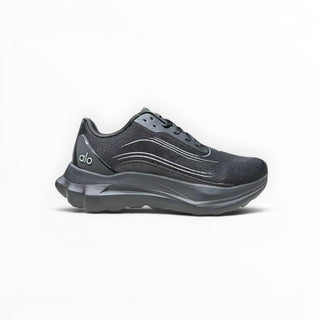FWSports Shoes Alo Yoga Alo Runner black and grey lightweight lifestyle sneakers with cushioned low-top design