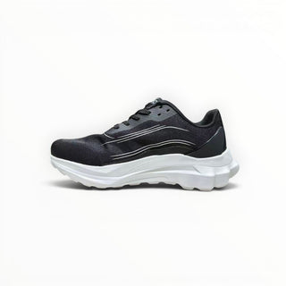 FWSports Shoes Alo Runner black and white lightweight low-top sneakers with cushioned midsole and breathable upper