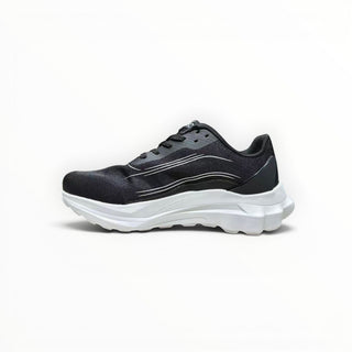 FWSports Shoes Alo Runner men's black and white lightweight low-top running sneakers with a cushioned midsole.
