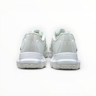 FWSports Shoes Alo Runner white low-top sneakers showing the cushioned heel and breathable mesh back view