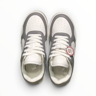 FWSports Shoes Alo Yoga Recovery Mode low-top sneakers in grey and white with a lace-up closure and cushioned fit.