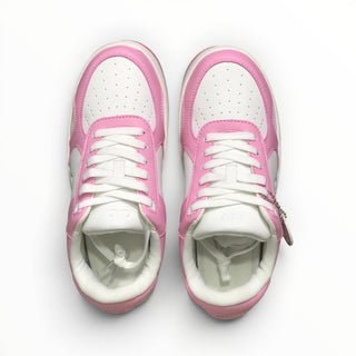 FWSports Shoes Alo Yoga Recovery Mode low-top sneakers in pink and white with a classic lace-up design.