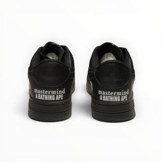 FWSports Shoes BAPE STA triple black low-top sneakers featuring mastermind A BATHING APE branding on the heel