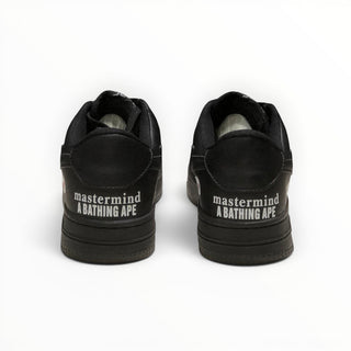 FWSports Shoes BAPE STA triple black low-top sneakers featuring mastermind A BATHING APE branding on the heel