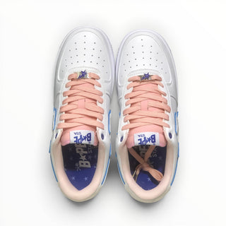 FWSports Shoes BAPE STA low-top sneakers in white and peach with lace-up closure and cushioned interior