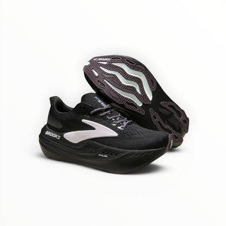 FWSports Shoes Brooks Glycerin Max Comfort men's triple black running shoes with thick cushioned soles and mesh upper.