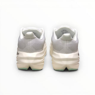 Rear view of FWSports Shoes Brooks Glycerin Max Comfort womens running shoes in white and silver with thick cushioning