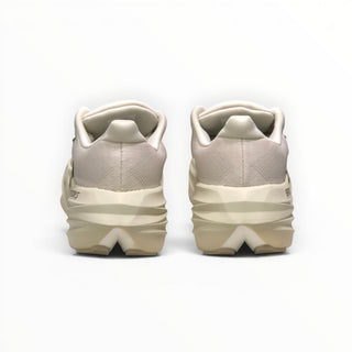 Rear view of FWSports Shoes Brooks Glycerin Max Comfort men's running shoes in cream with thick cushioned soles.