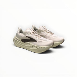 FWSports Shoes Brooks Glycerin Max Comfort womens running shoes in cream with maximum cushioning and lace-up design.