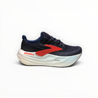 FWSports Shoes Brooks Glycerin Max Comfort womens navy and red running shoe with thick white cushioned sole