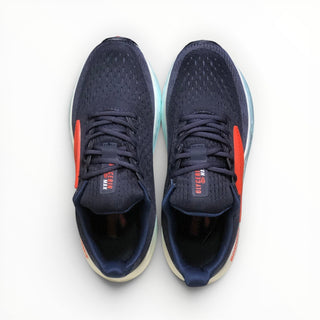FWSports Shoes Brooks Glycerin Max women's running shoes in navy and red with breathable mesh and plush cushioning.