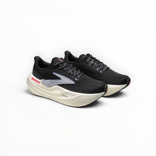 FWSports Shoes Brooks Glycerin Max Comfort womens running shoes in black and grey with thick cushioned white soles.