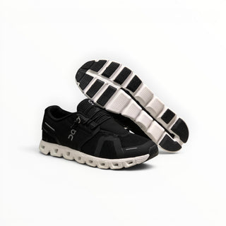 FWSports Shoes CLOUD 5 men's running shoes in black and white with breathable mesh upper and CloudTec cushioning.