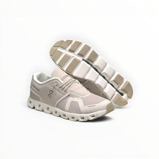 FWSports Shoes CLOUD 5 women's running shoes in pearl and white with breathable mesh and CloudTec cushioning.