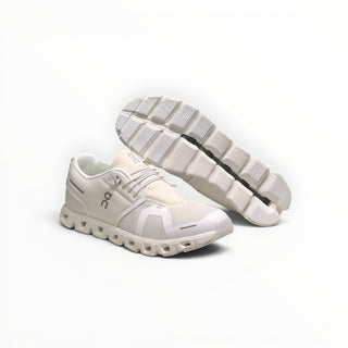 FWSports Shoes Cloud 5 women's running shoes in white with breathable mesh upper and signature speed-lacing system.