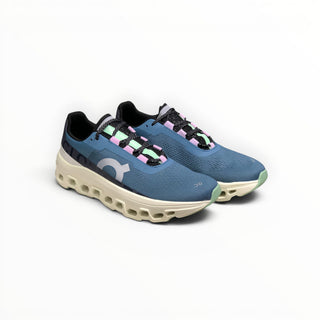 FWSports Shoes Cloudmonster women's blue running shoes with oversized CloudTec cushioning and mesh upper.