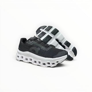 FWSports Shoes On Running Cloudmonster Void black and white running sneakers with thick CloudTec foam soles