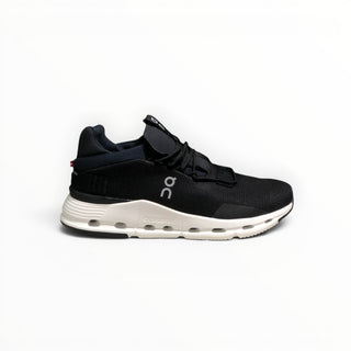 FWSports Shoes CLOUDNOVA men's running sneaker in black with a white CloudTec cushioned sole and sock-like upper