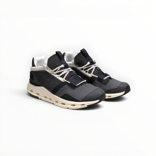 FWSports Shoes Cloudnova men's running sneakers in white, grey, and black with a breathable sock-like upper.