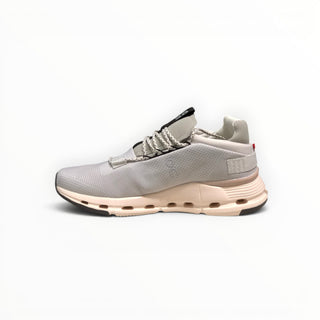 FWSports Shoes Cloudnova women's running sneakers in shell powder with sock-like upper and CloudTec cushioning.