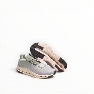 FWSports Shoes Cloudnova running sneakers in shell powder with sock-like upper and CloudTec cushioning.