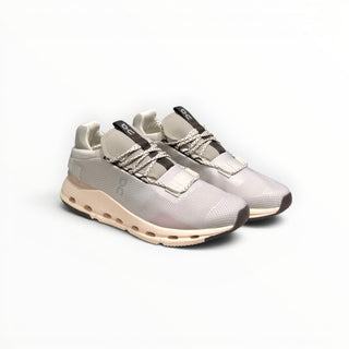FWSports Shoes Cloudnova women's running sneakers in shell powder with sock-like upper and CloudTec cushioning.