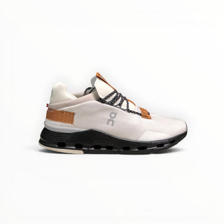 FWSports Shoes Cloudnova men's running shoe in walnut with breathable sock-like upper and black CloudTec cushioning.