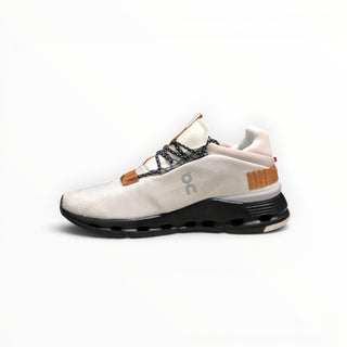 FWSports Shoes Cloudnova women's running shoe in walnut with a breathable sock-like upper and black CloudTec sole.