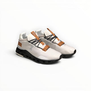 FWSports Shoes Cloudnova men's running shoes in walnut with a breathable sock-like upper and black CloudTec cushioning.