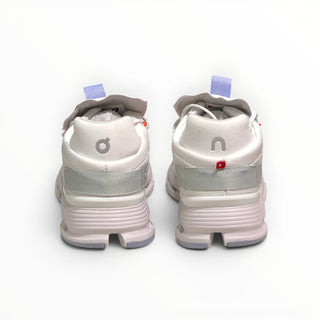 FWSports Shoes Cloudnova men's running shoes in white and glacier gray, rear view showing heel and sole detail.