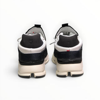 Rear view of FWSports Shoes Cloudnova women's running sneakers in white, grey, and black with CloudTec cushioning.