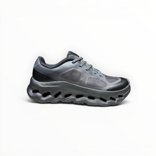 FWSports Shoes On Cloudtilt Remix men's running sneaker in blackout and charcoal with a layered x-ray mesh upper.