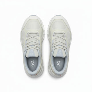 FWSports Shoes On Cloudtilt Remix women's running sneakers in cream and ice blue with a layered see-through upper.