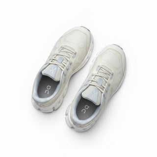 FWSports Shoes On Cloudtilt Remix men's sneakers in cream and ice blue with layered x-ray mesh and CloudTec Phase sole.