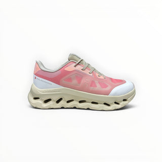 FWSports Shoes On Cloudtilt Remix women's running sneaker in rose, peach, and cream with layered x-ray mesh upper.
