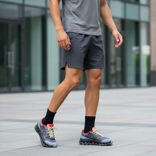 FWSports Shoes On Cloudtilt Remix sneakers in dark mocha, slate blue, and red with a futuristic layered x-ray upper.