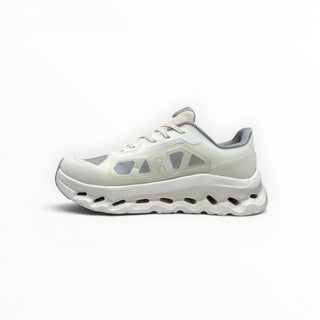 FWSports Shoes On Cloudtilt Remix men's running shoe in white and grey with layered x-ray upper and CloudTec cushioning