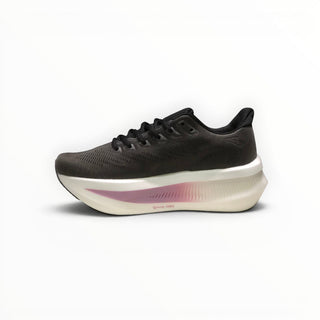 FWSports Shoes Glycerin Max 2 women's running shoes in black with thick white cushioned midsole and pink accent