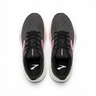 FWSports Shoes Glycerin Max 2 men's running shoes in black with pink accents and plush cushioned soles, top view.