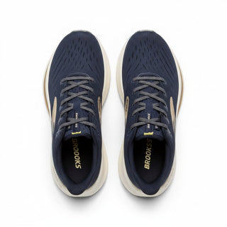 FWSports Shoes Glycerin Max 2 women's running shoes in blue and gold with plush cushioning and a smooth rocker sole.