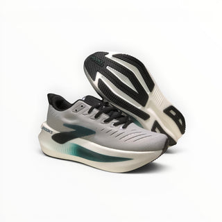 FWSports Shoes Glycerin Max 2 grey running shoes with thick cushioned soles and GlideRoll rocker technology