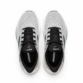 FWSports Shoes Glycerin Max 2 men's running shoes in grey with plush cushioning and black laces, top-down view