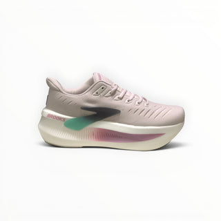 FWSports Shoes Glycerin Max 2 women's running shoes in light pink with thick white cushioned midsole and rocker sole