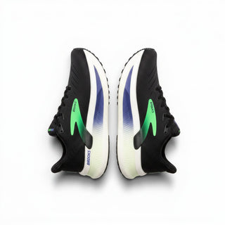 FWSports Shoes Glycerin Max 2 mens running shoes in black with green accents and thick white cushioned midsoles.