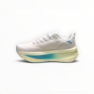 FWSports Shoes Glycerin Max 2 men's running shoes in white with light blue accents and thick cushioned midsole.