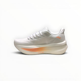 FWSports Shoes Glycerin Max 2 men's running shoes in white with orange accents and thick plush cushioning.